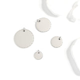 Stainless Steel Grooved Round Pendant