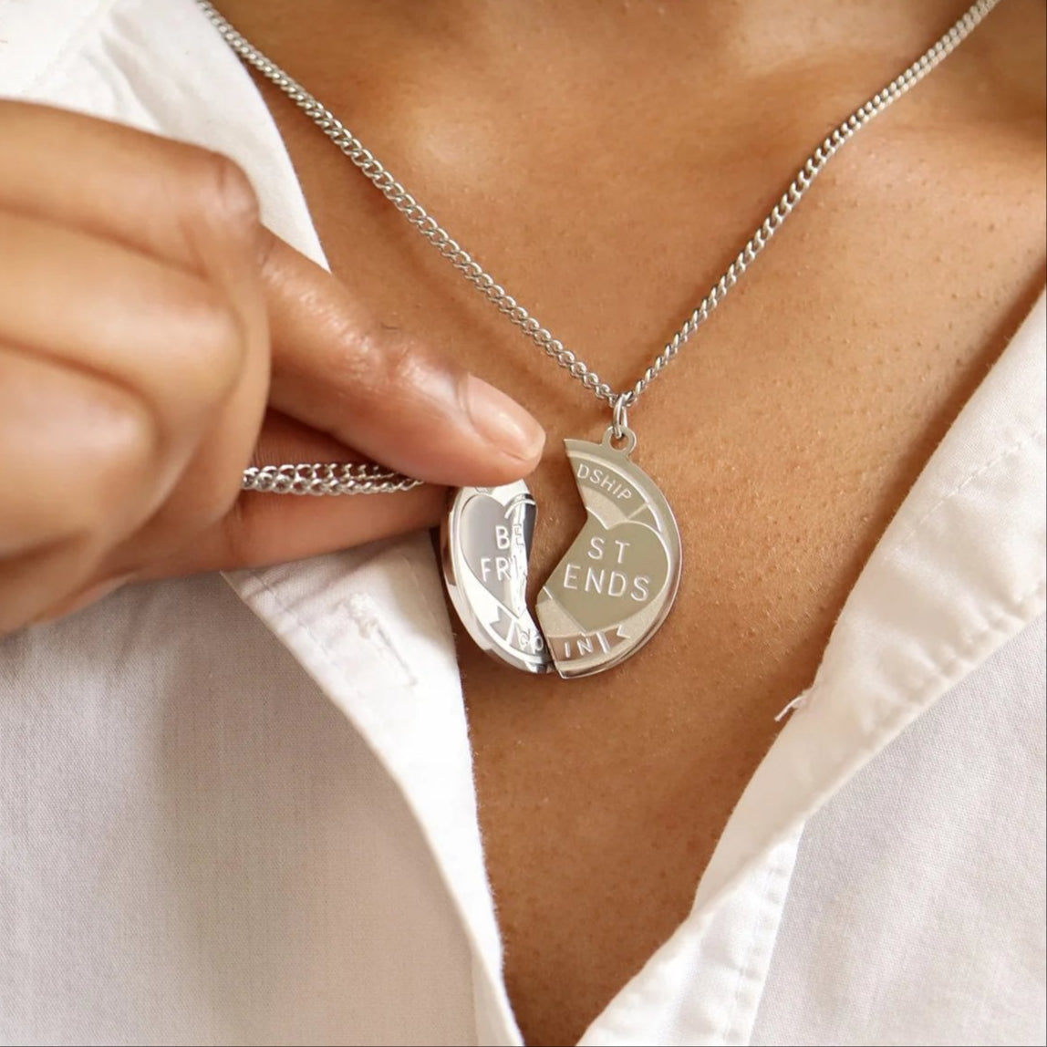 Stainless Steel Best Friend Break Apart Friendship Necklace