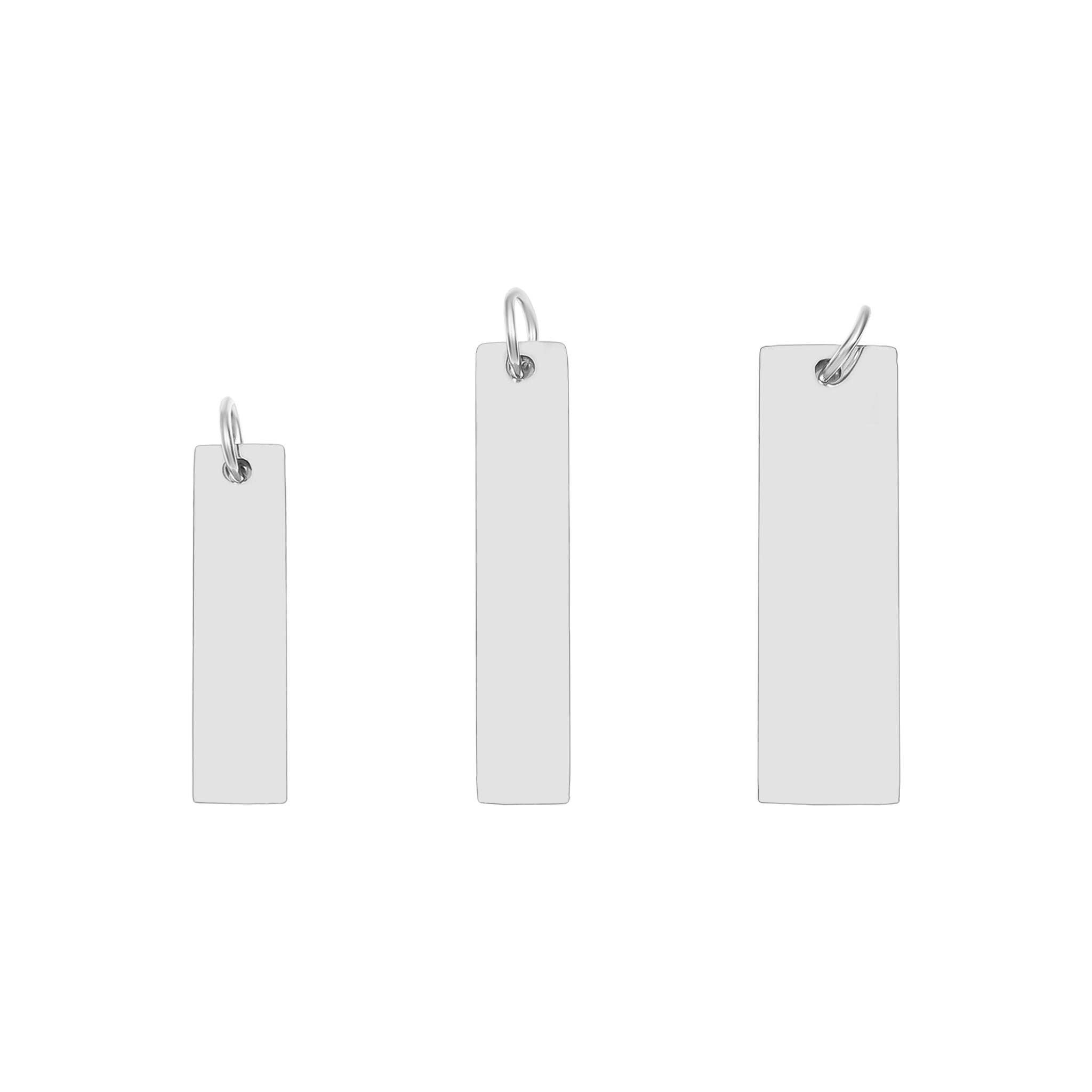 Polished Stainless Steel Vertical Bar Pendant