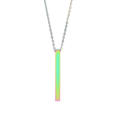 Chain necklace with vertical bar pendant