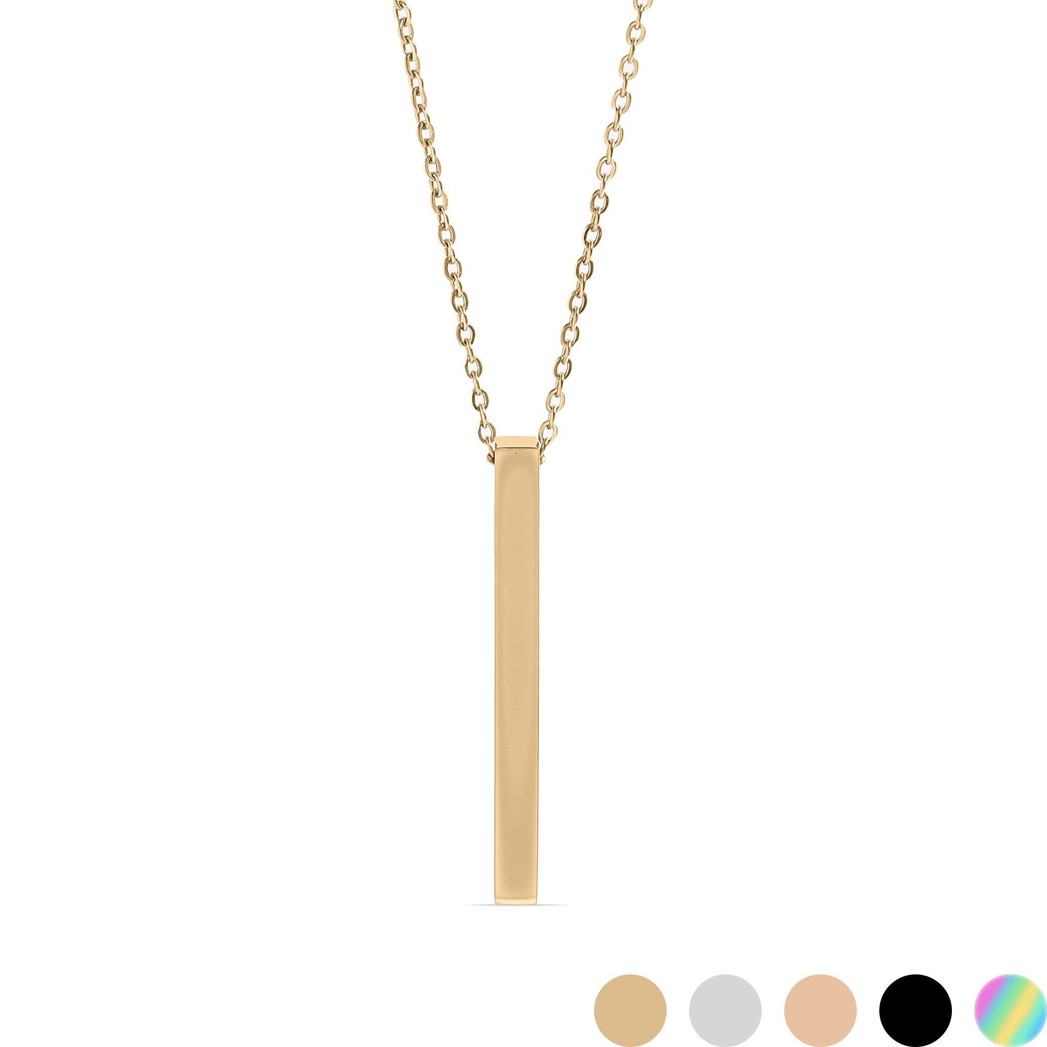 Chain necklace with vertical bar pendant