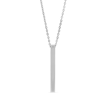 Chain necklace with vertical bar pendant