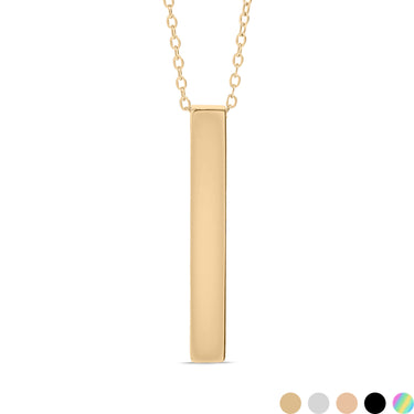 chain necklace with vertical bar pendant