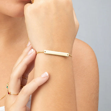 Wholesale jewelry 14K Gold Filled Plus™ Flat Adjustable Blank Bar Bracelet - model 