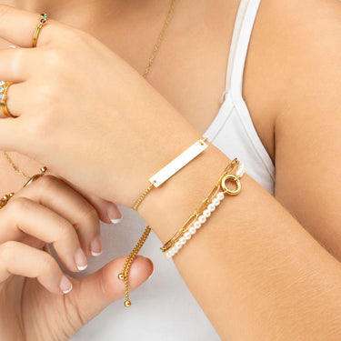 Wholesale jewelry 14K Gold Filled Plus™ Flat Adjustable Blank Bar Bracelet - model 
