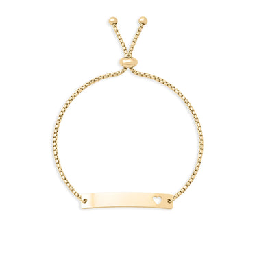 Wholesale jewelry 14K Gold Filled Plus™ Adjustable Curved Cutout Heart Blank Bar Bracelet - main 