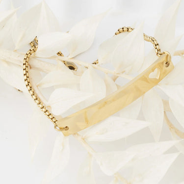 Wholesale jewelry 14K Gold Filled Plus™ Adjustable Curved Cutout Heart Blank Bar Bracelet - studio 