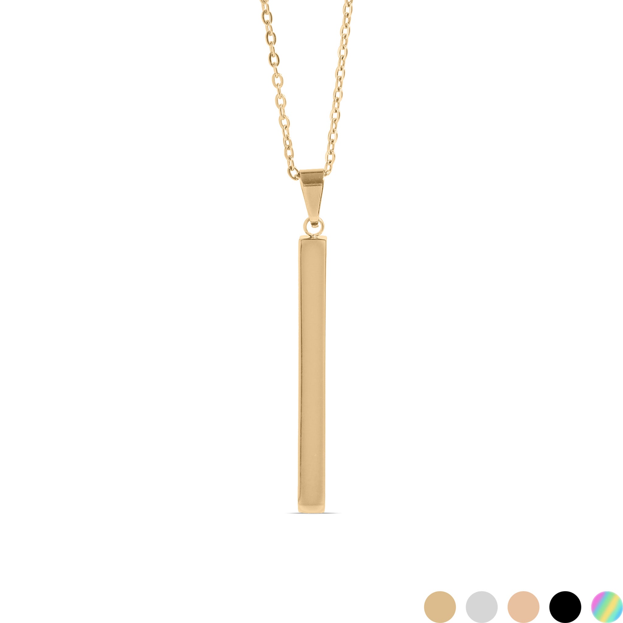 Chain necklace with vertical bar charm