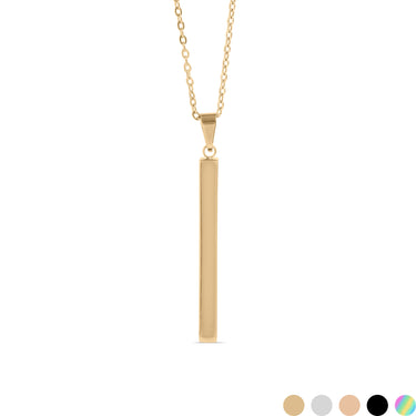 Chain necklace with vertical bar charm