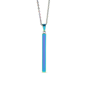 Chain necklace with vertical bar charm