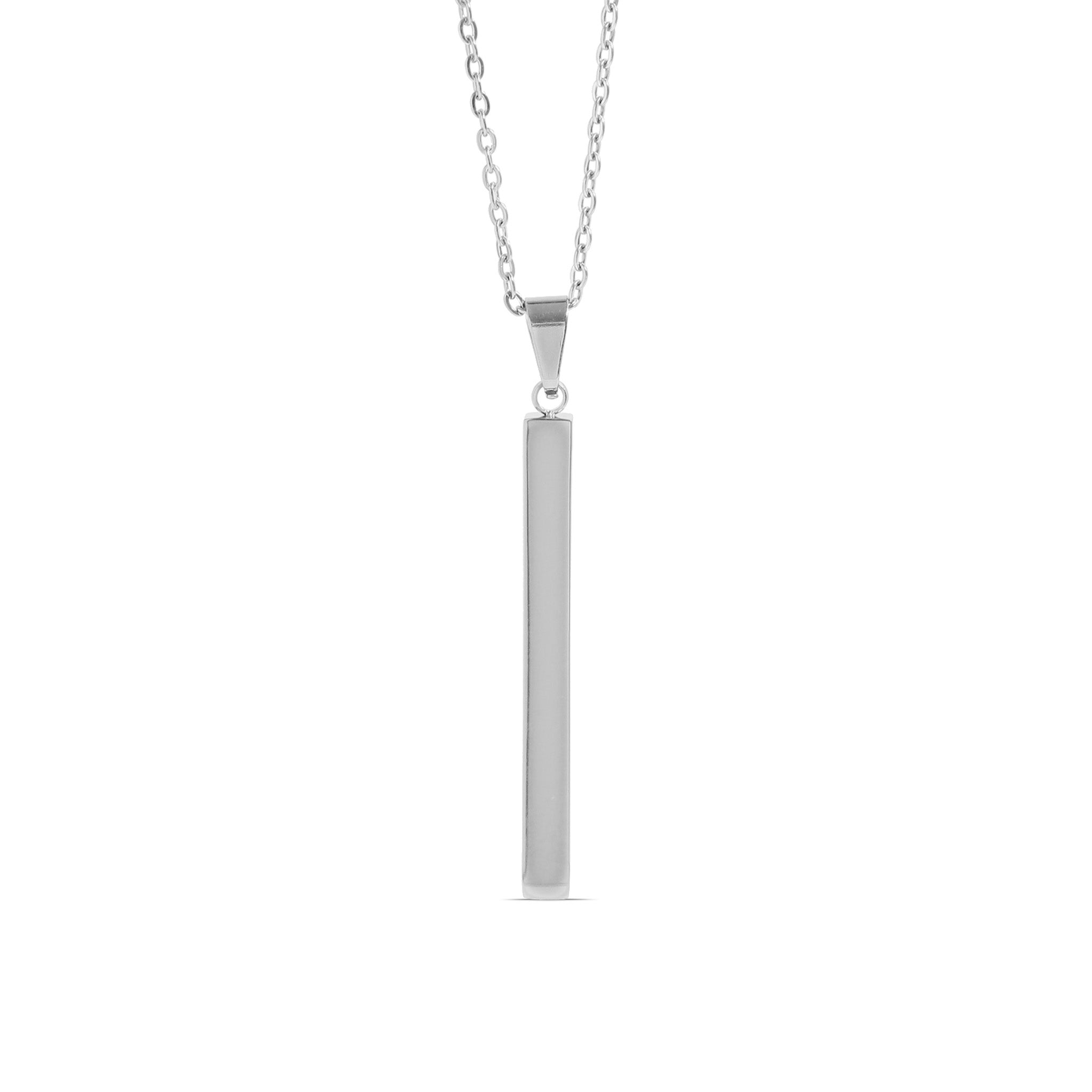 Chain necklace with vertical bar charm