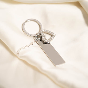 18K Gold PVD Stainless Steel Pearl Heart Charm