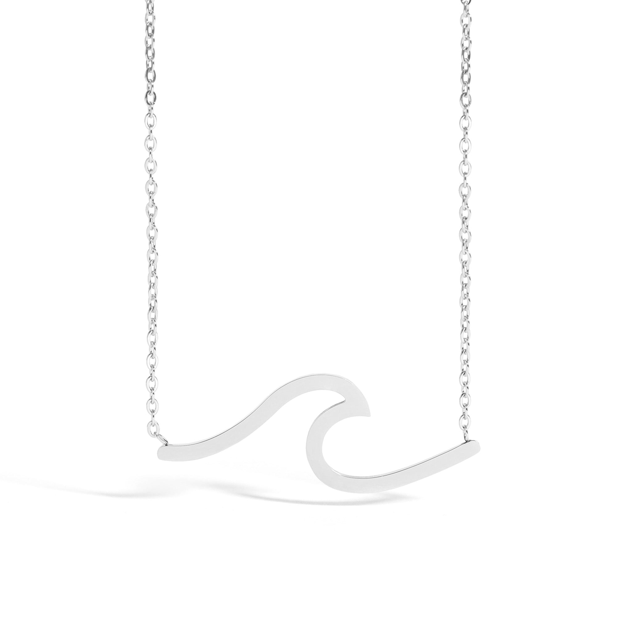 Stainless Steel Wave Necklace / SBB0143