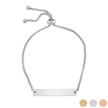 Bracelet à barres à blanc incurvé en acier inoxydable 18K Gold 18K
