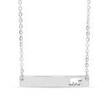 Mama Bear Cutout Horizontal Stainless Steel Bar Necklace