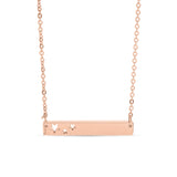 Chain necklace with bar pendant  with three star engravings