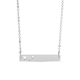 Chain necklace with bar pendant  with three star engravings