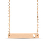Moon Cutout Horizontal Stainless Steel Bar Necklace