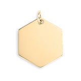 18K Gold PVD Stainless Steel Blank Hexagon Pendant