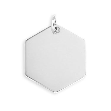 Stainless Steel Blank Hexagon Pendant