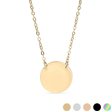 18K Gold PVD Edelstahl Blanker Kreis Halskette/SBB0240