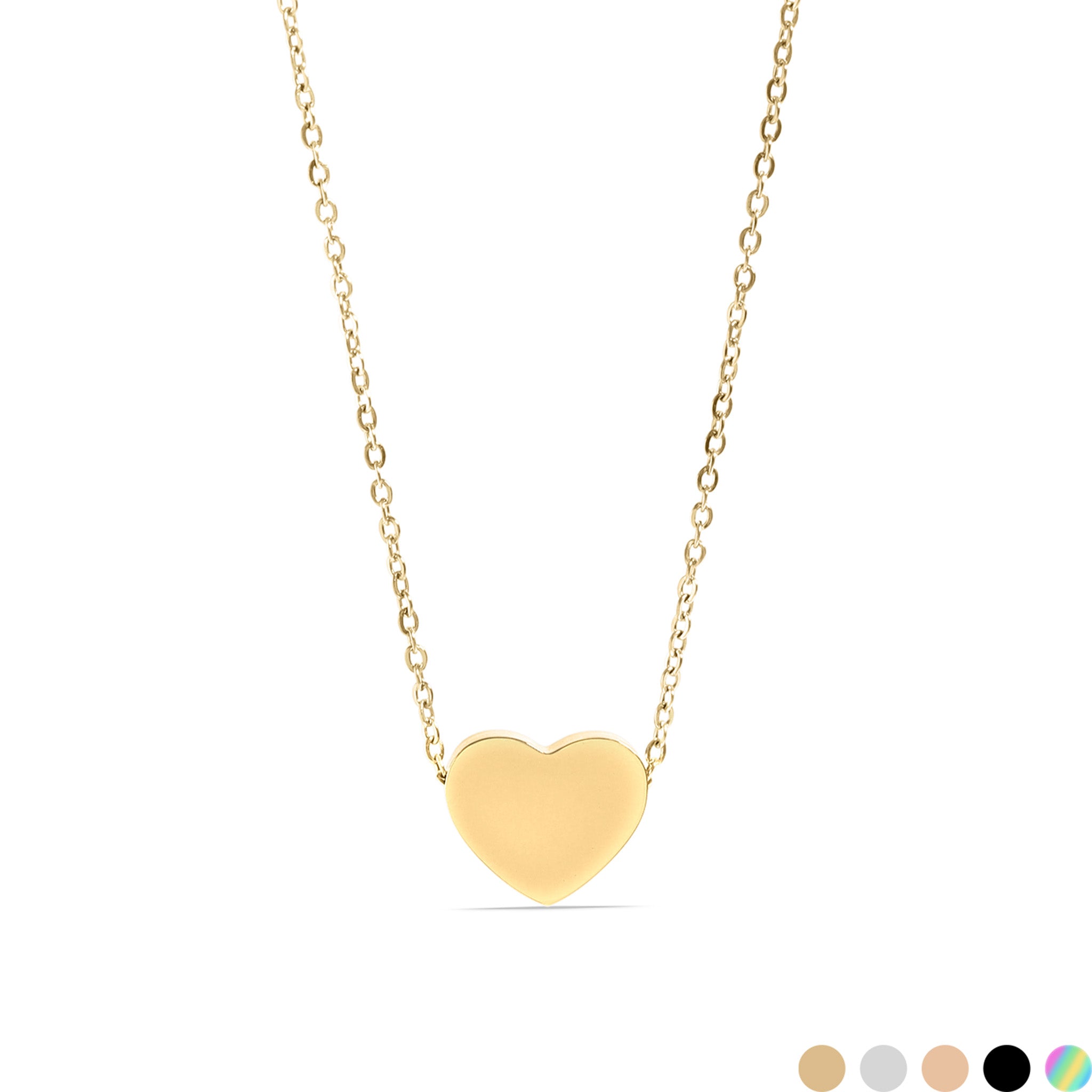 18K Gold PVD Stainless Steel Blank Heart Necklace / SBB0250