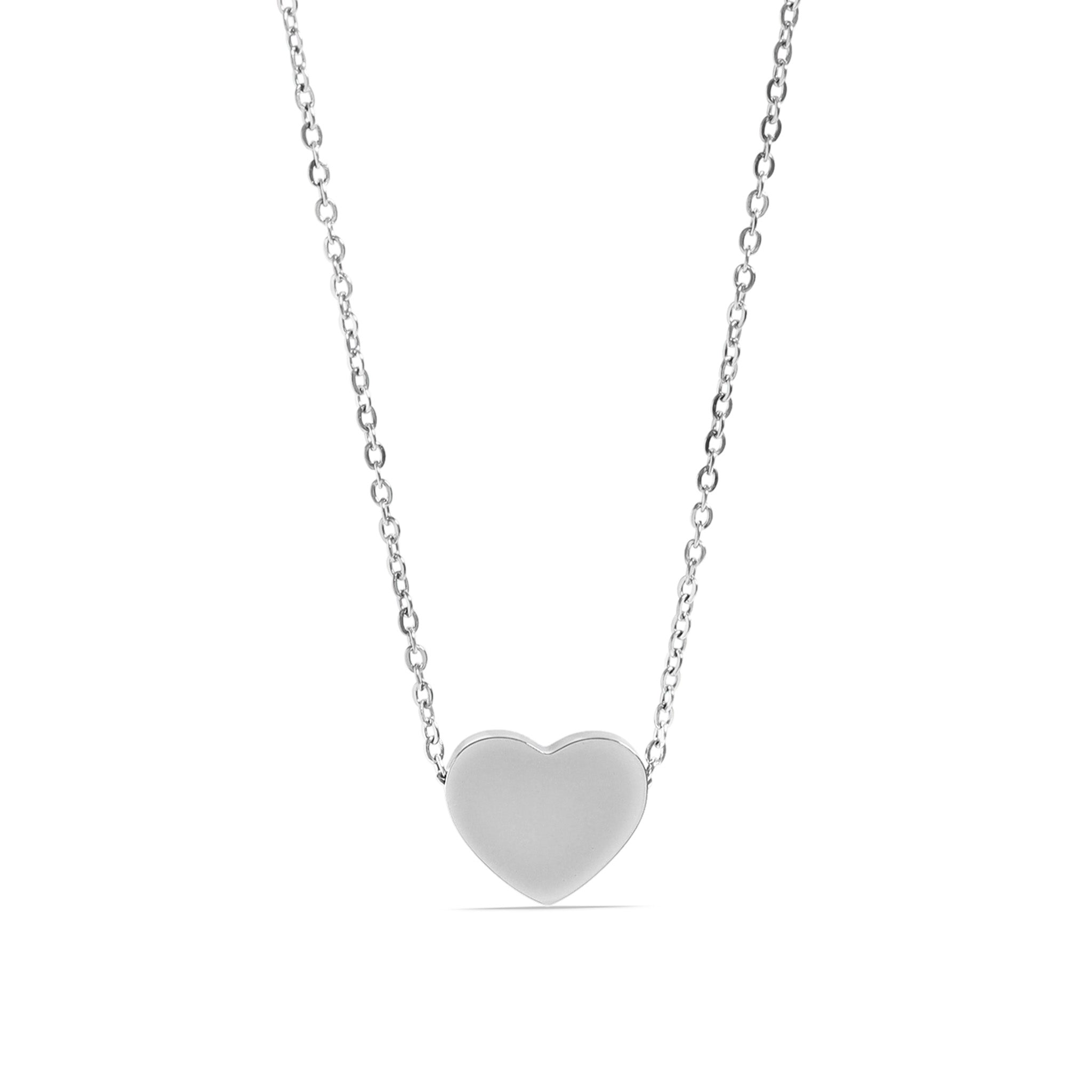 18K Gold PVD Stainless Steel Blank Heart Necklace / SBB0250