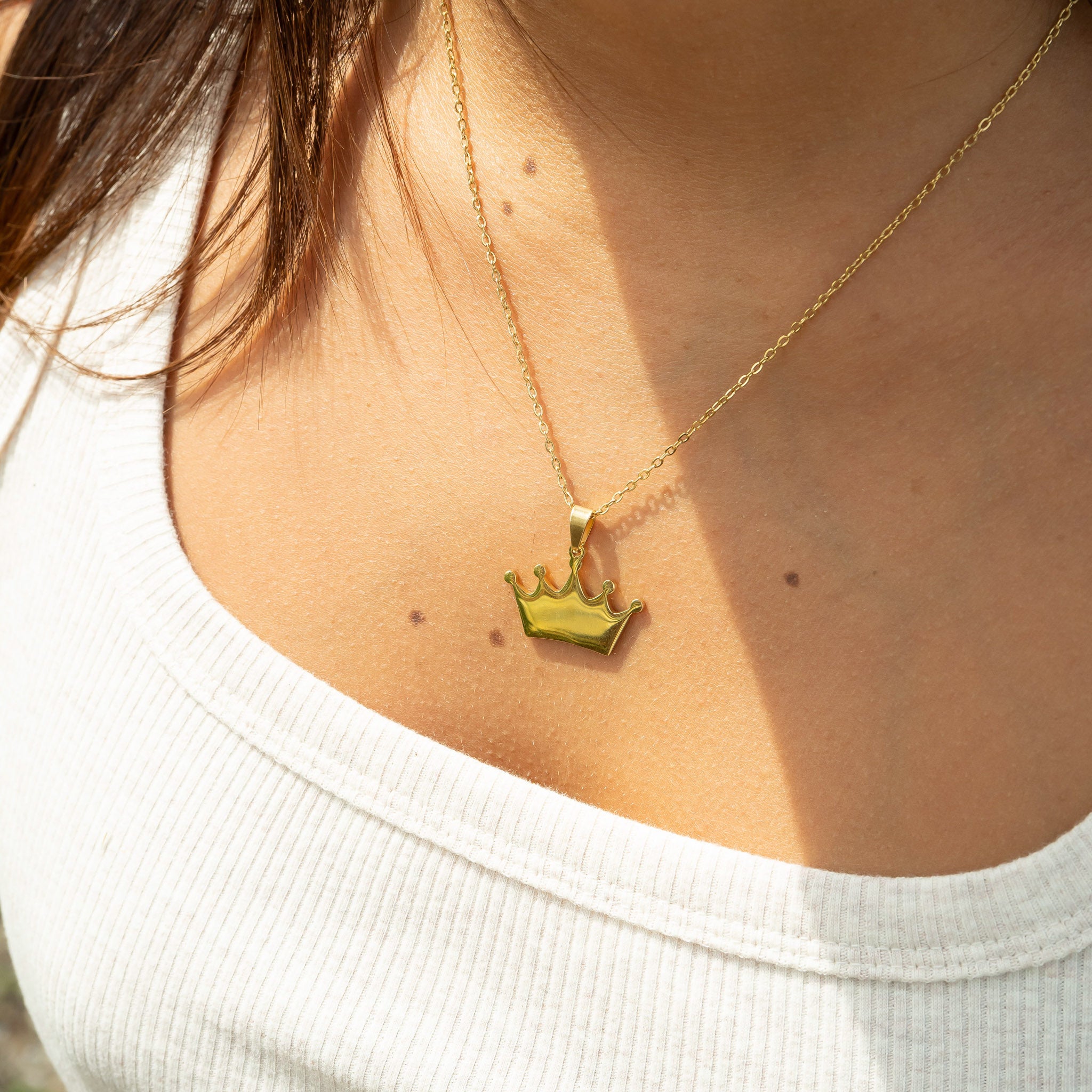 Stainless Steel Blank Crown Necklace