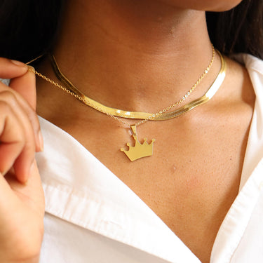 Stainless Steel Blank Crown Necklace