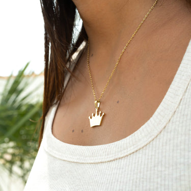 Stainless Steel Blank Crown Necklace