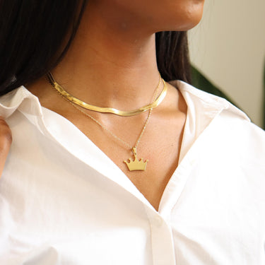 Stainless Steel Blank Crown Necklace