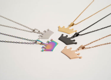 Stainless Steel Blank Crown Necklace