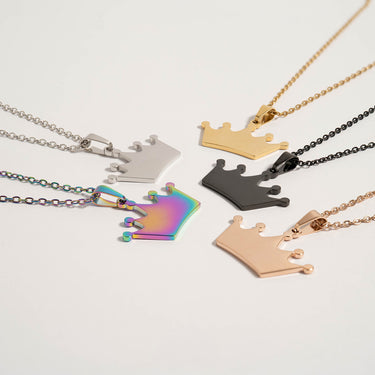 Stainless Steel Blank Crown Necklace