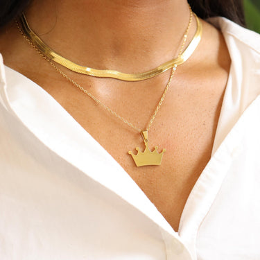 Stainless Steel Blank Crown Necklace
