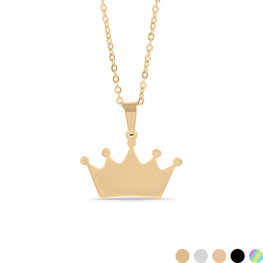 Chain necklace with hanging crown pendant