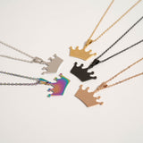 Stainless Steel Blank Crown Necklace