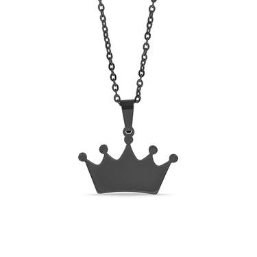 Chain necklace with hanging crown pendant