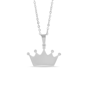 Chain necklace with hanging crown pendant