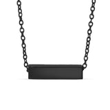 Chain necklace with horizontal short block bar pendant