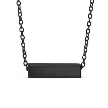 Chain necklace with horizontal short block bar pendant