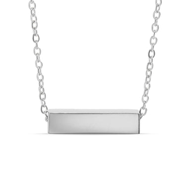 Chain necklace with horizontal short block bar pendant