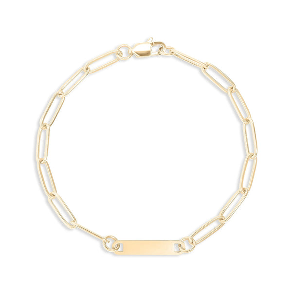 Wholesale jewelry 14K Gold Filled Plus™ Engravable Paperclip Bar Bracelet- main 