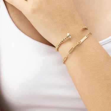 Wholesale jewelry 14K Gold Filled Plus™ Engravable Paperclip Bar Bracelet- model 
