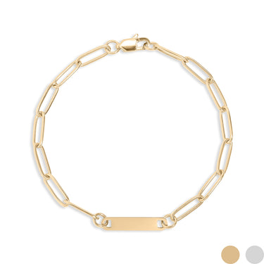 Engravable Paperclip Bar Bracelet