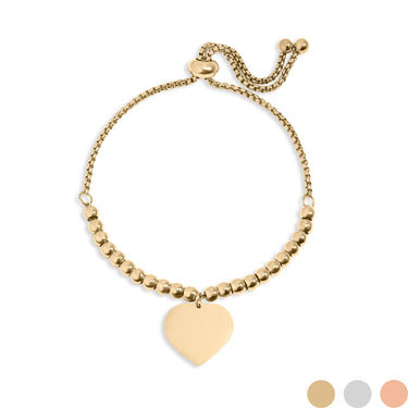 Engravable Heart Beaded Bracelet