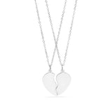 Break Apart Engravable Heart Necklace Set