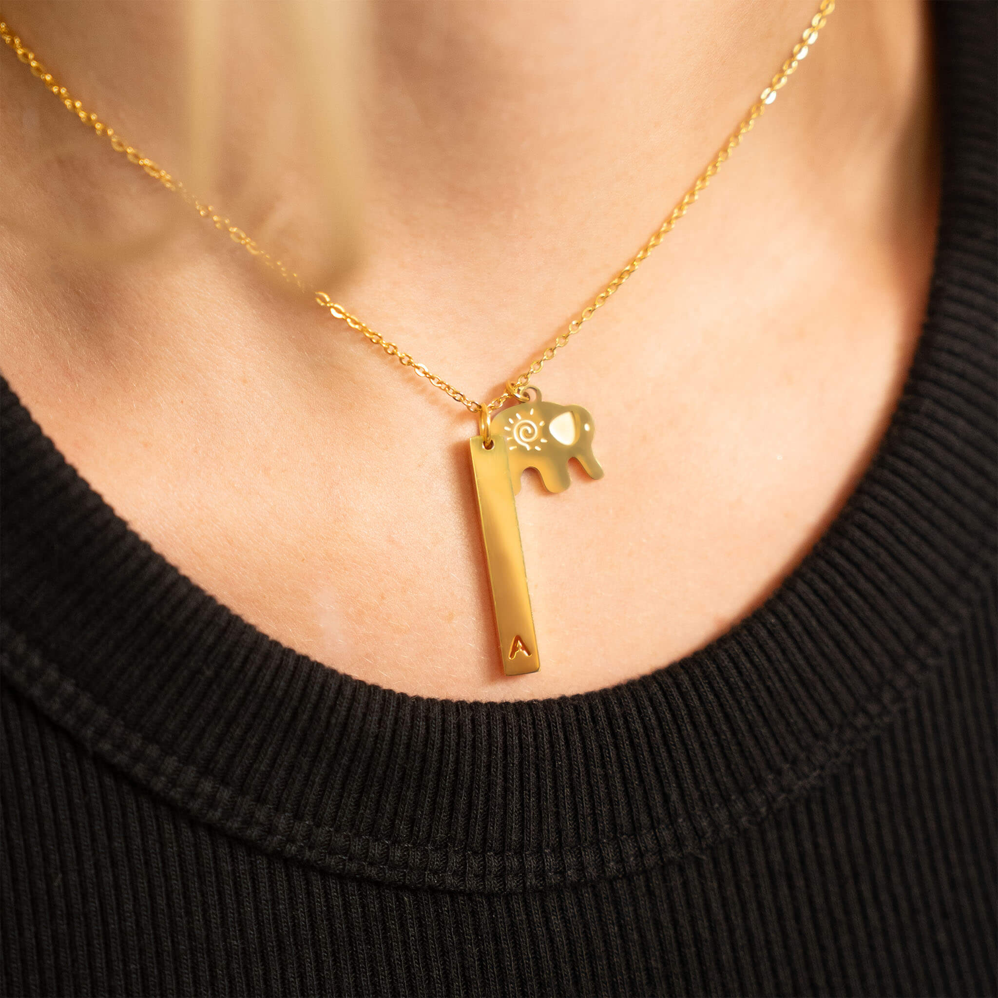 Stainless Steel Cutout Initial Pendant