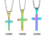 Chain necklace with Christian cross hanging pendant scale