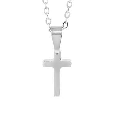 Chain necklace with Christian cross hanging pendant