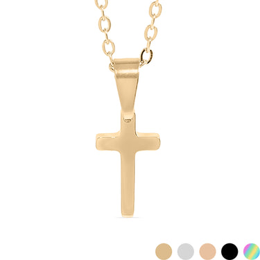 Chain necklace with Christian cross hanging pendant